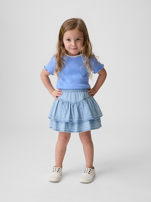 Image number 1 showing, Baby & Toddler Denim Ruffle Skort