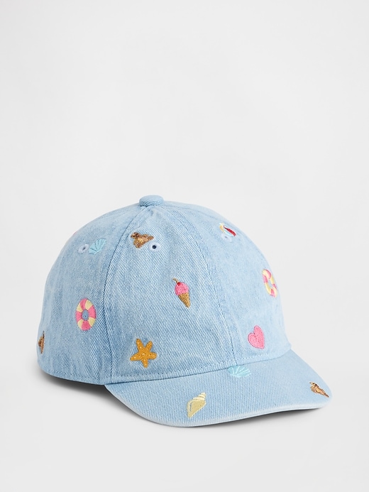 Image number 1 showing, Baby & Toddler Embroidered Denim Baseball Hat
