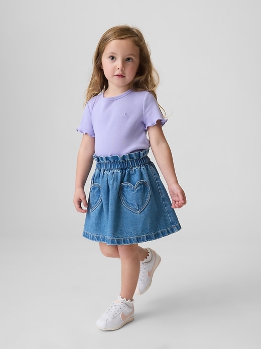 Image number 1 showing, Baby & Toddler Heart Pocket Denim Skirt