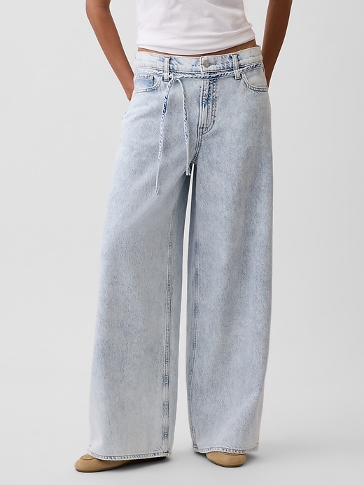 Image number 2 showing, Mid Rise UltraSoft Baggy Micro Belt Jeans