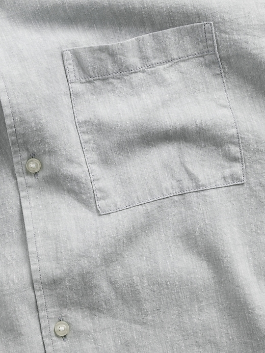 Image number 4 showing, Linen-Cotton Relaxed Straight-Hem Shirt