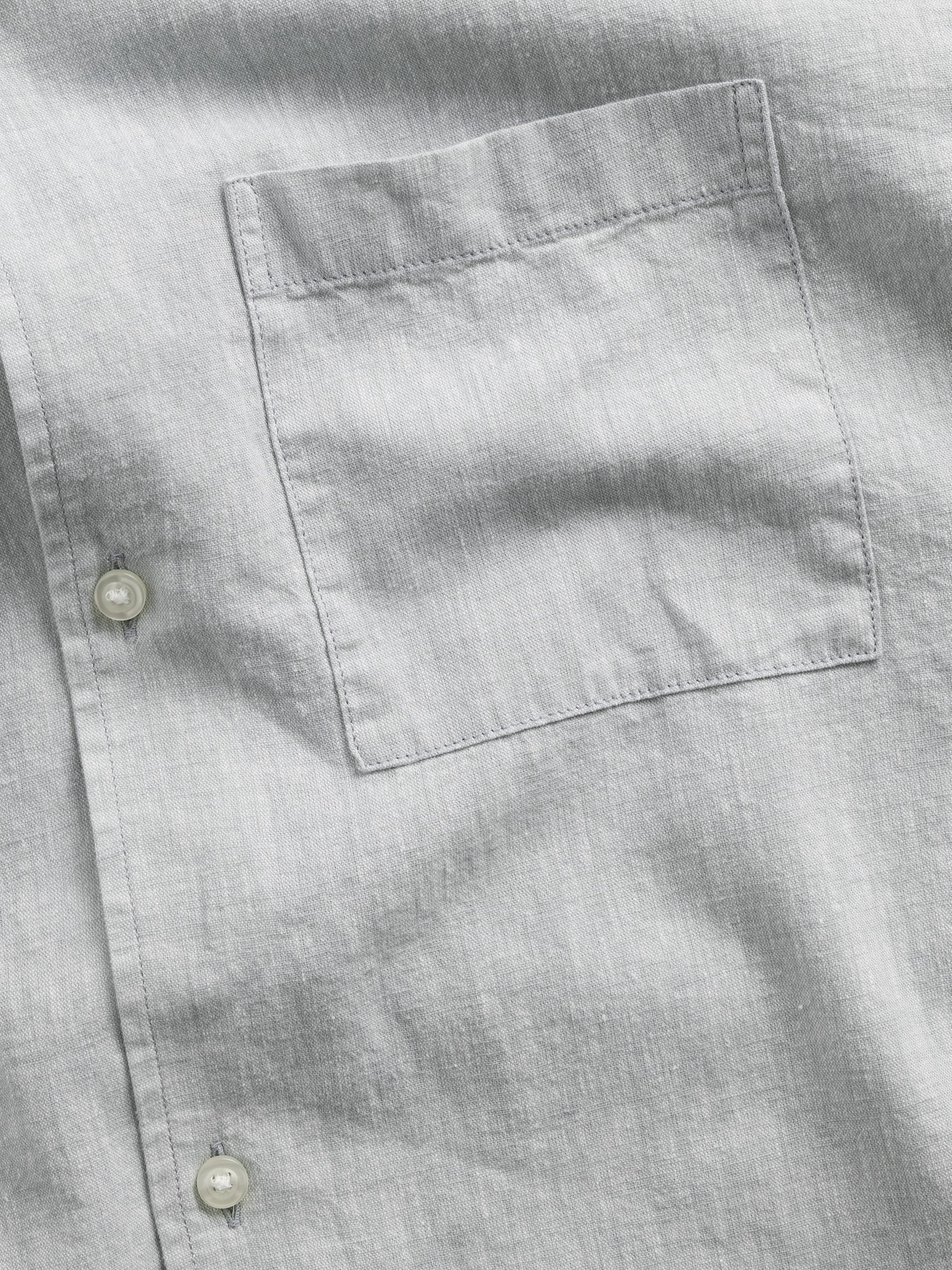 Linen-Cotton Relaxed Straight-Hem Shirt