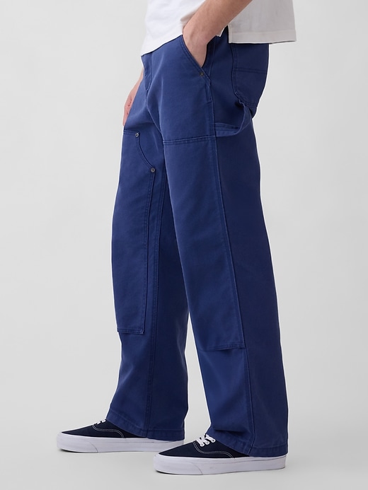 Image number 3 showing, '90s Loose Canvas Double-Knee Carpenter Pants