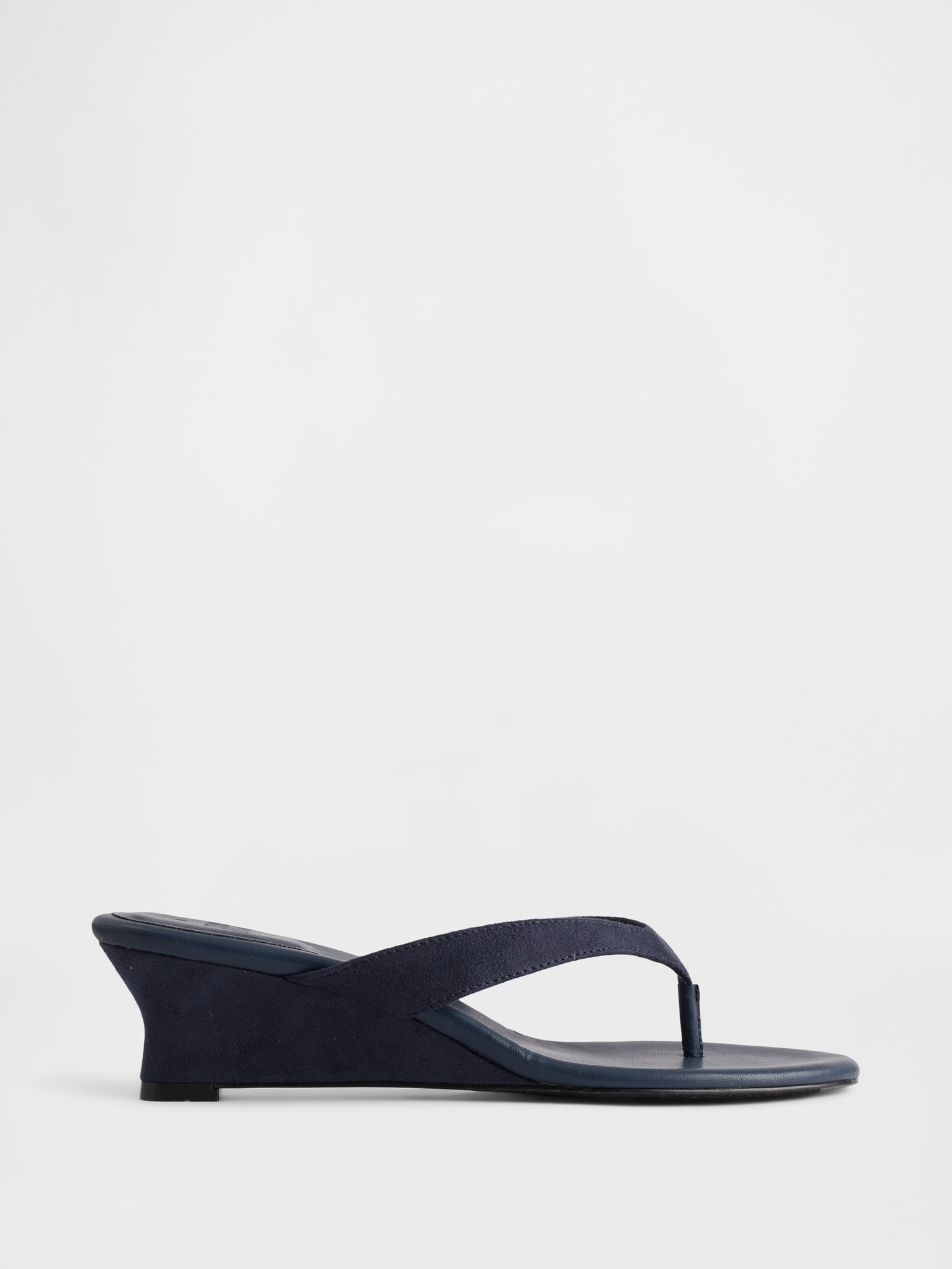 Gap Vegan Leather Wedge Thong Sandals In Blue
