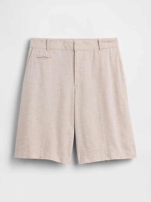 Image number 5 showing, 9" Low Rise Linen-Blend Trouser Shorts