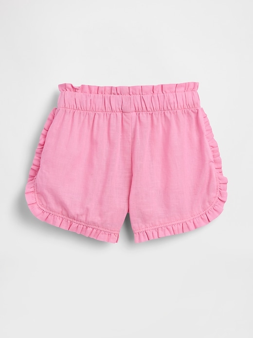Image number 2 showing, Baby & Toddler Linen-Cotton Ruffle Dolphin Shorts