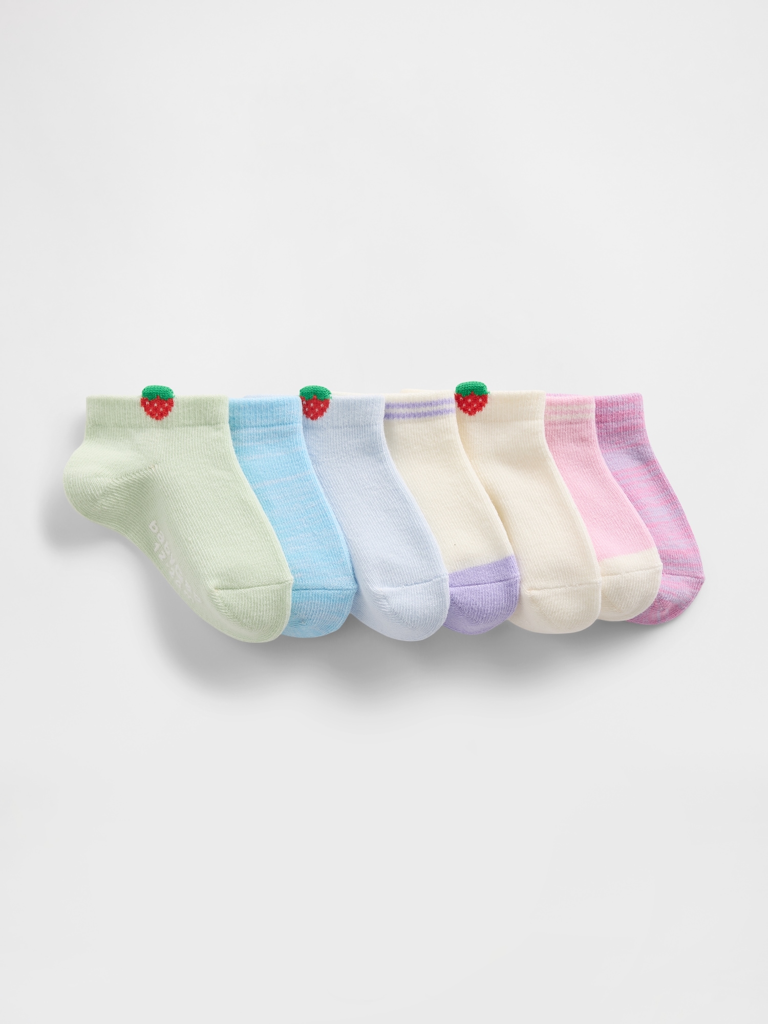 Baby & Toddler Strawberry No Show Socks (7-Pack)