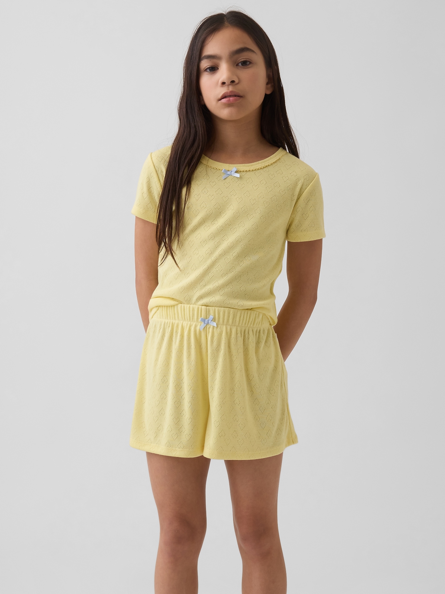 Kids Recycled Pointelle PJ Shorts