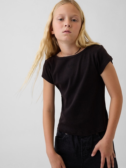 Kids Cap-Sleeve Fitted T-Shirt