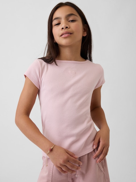 Kids Fitted Cap-Sleeve T-Shirt