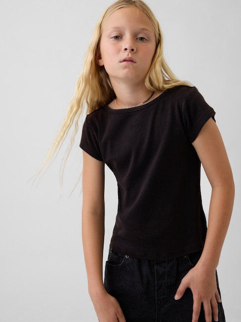 Kids Fitted Cap-Sleeve T-Shirt