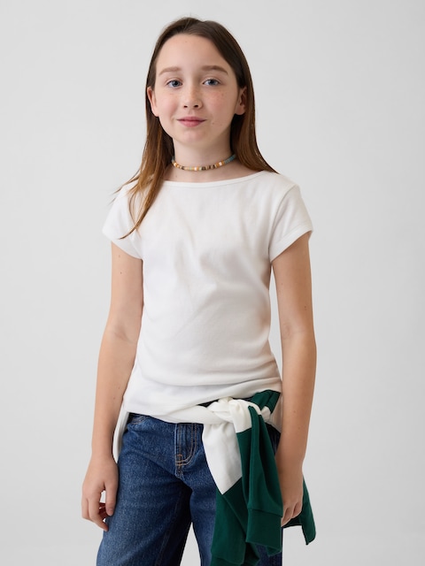 Kids Fitted Cap-Sleeve T-Shirt