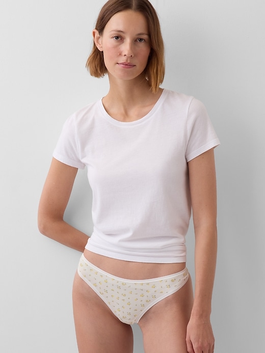 Image number 1 showing, Organic Stretch Cotton Thong