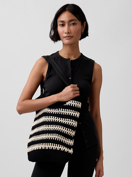 Image number 2 showing, Crochet Tote Bag