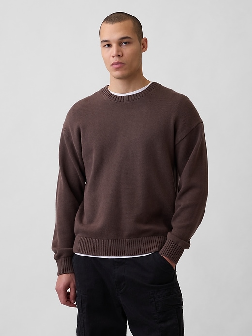 Image number 1 showing, Relaxed Crewneck Crop Sweater