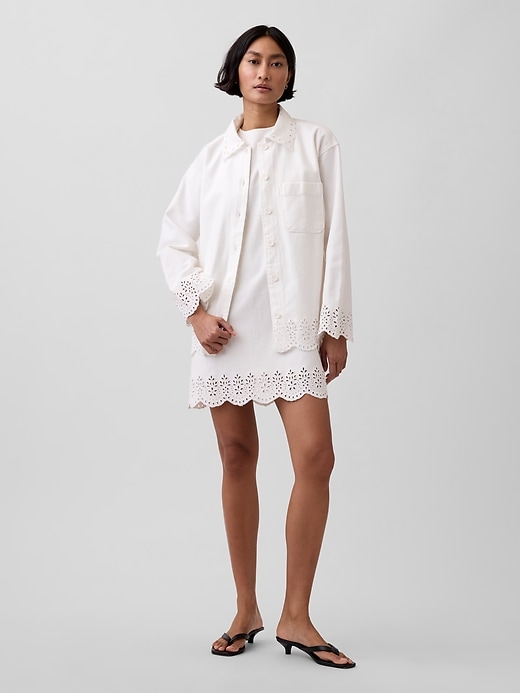 Image number 2 showing, Eyelet Hem Relaxed Shirt Jacket