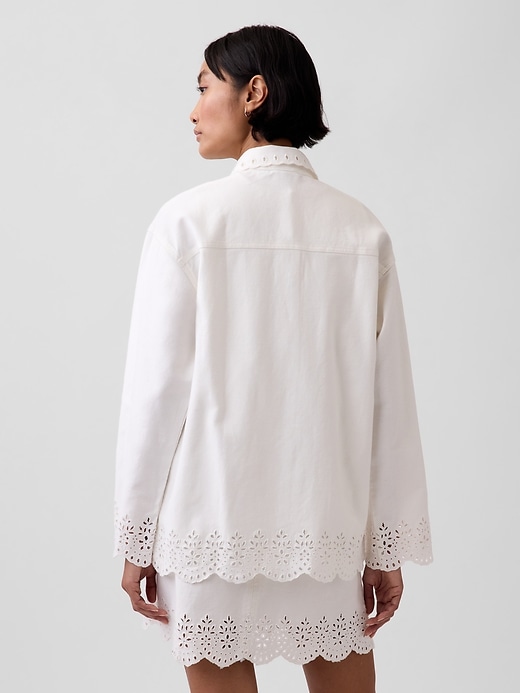 Image number 3 showing, Eyelet Hem Relaxed Shirt Jacket