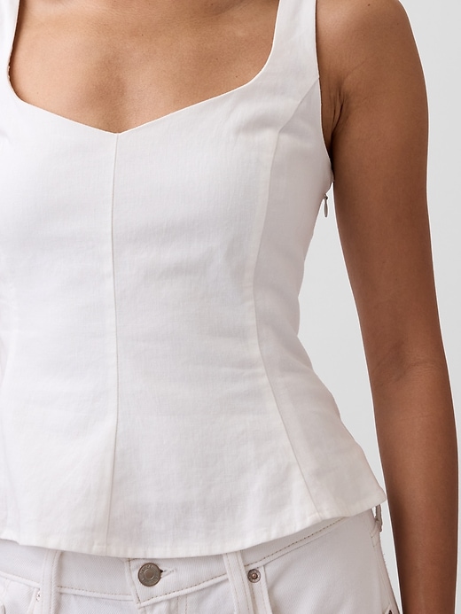 Image number 4 showing, Linen-Blend Peplum Top