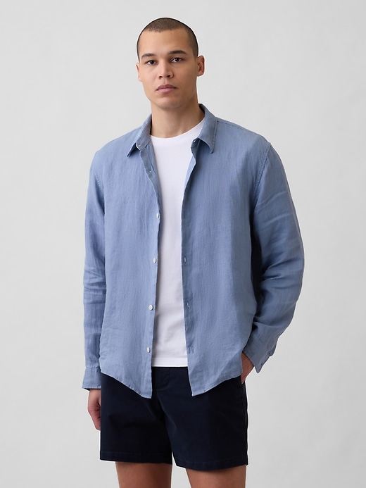 Image number 1 showing, 100% Linen Relaxed Shirt