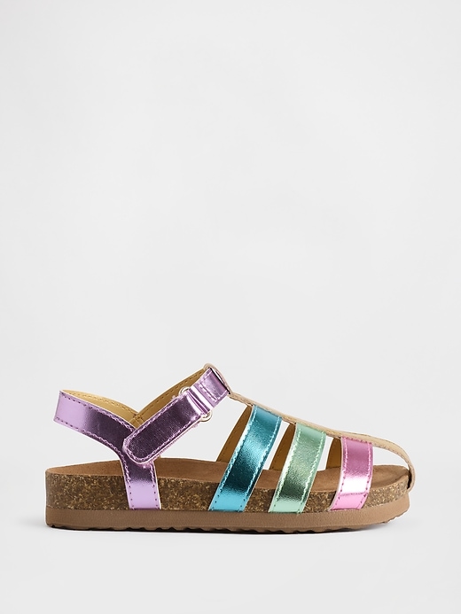 Image number 1 showing, Toddler Metallic Fisherman Sandals