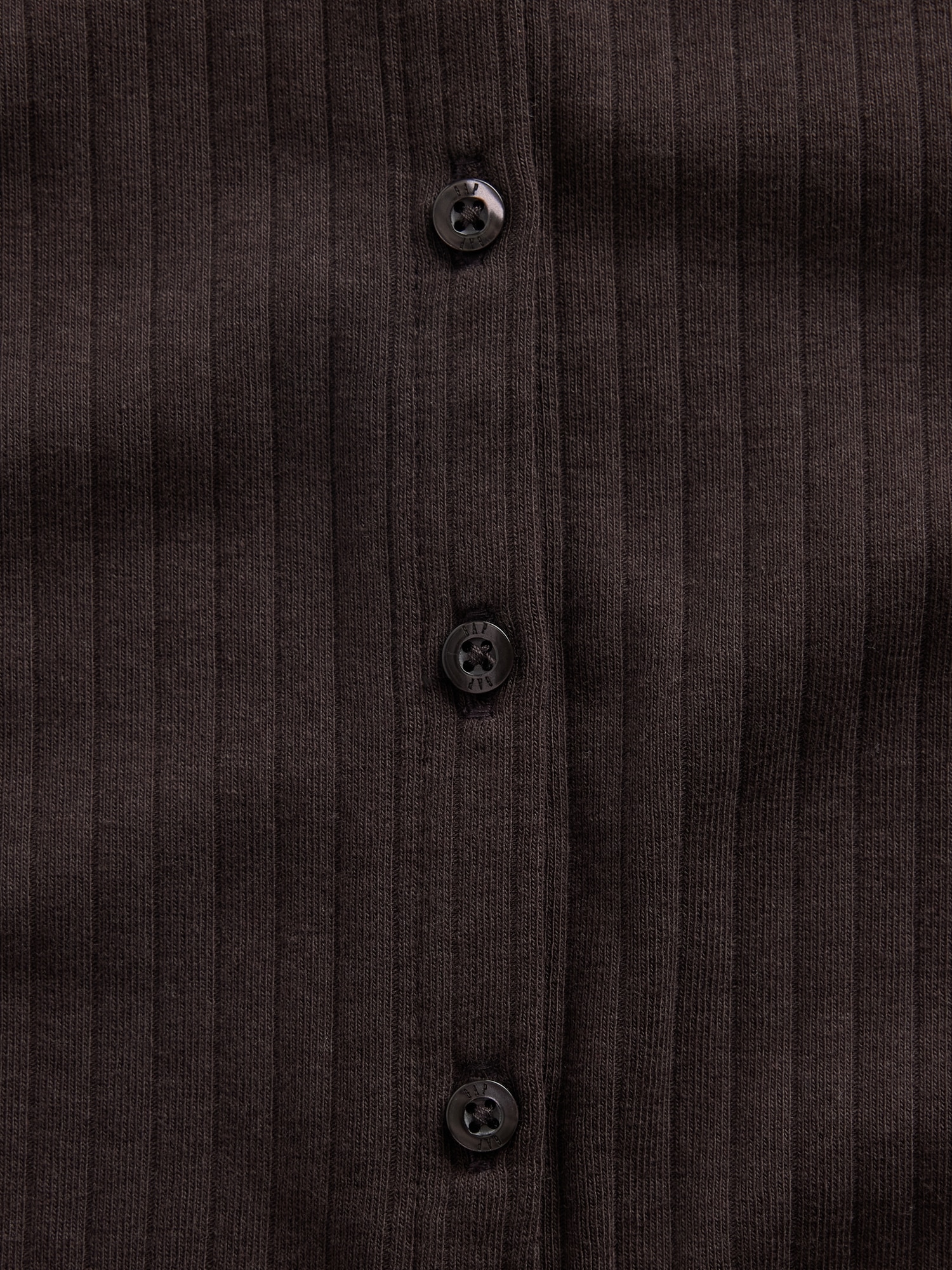 Женский топ Gap Modern Wide Rib Button-Front Top, цвет: Коричневый — фото 3