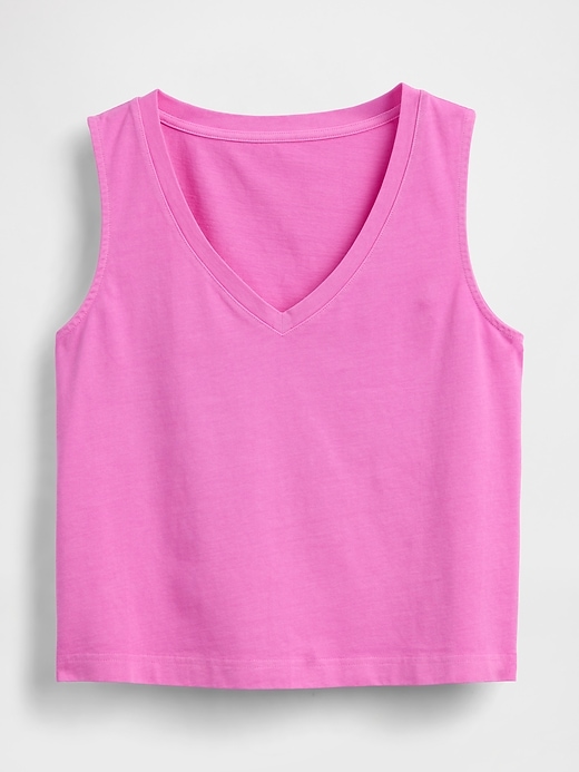 Image number 5 showing, Heavyweight V-Neck Crop Shell Tank Top