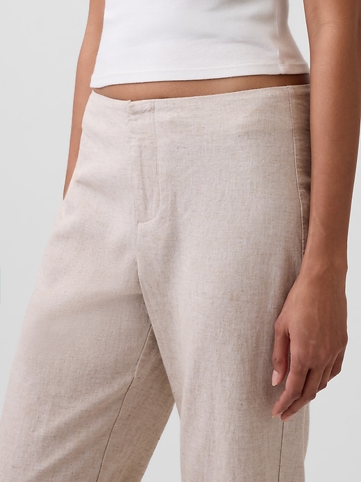 Image number 7 showing, Low Rise Linen-Blend Flare Pants