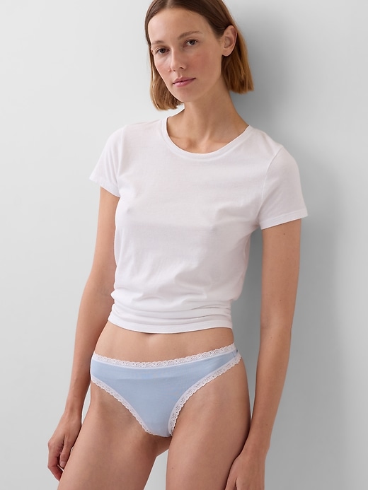 Organic Stretch Cotton Lace-Trim Thong from GAP - $14.50