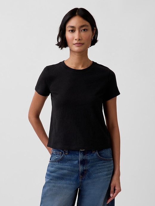 Image number 1 showing, Cotton Jersey Shrunken T-Shirt