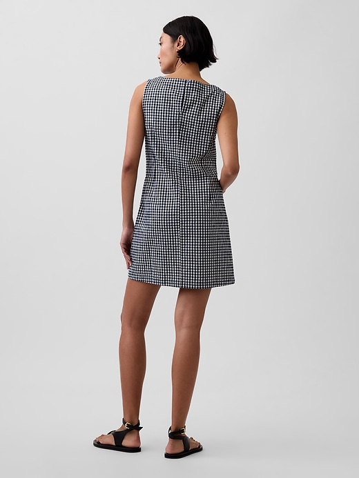 Image number 2 showing, Gingham Denim Shift Mini Dress