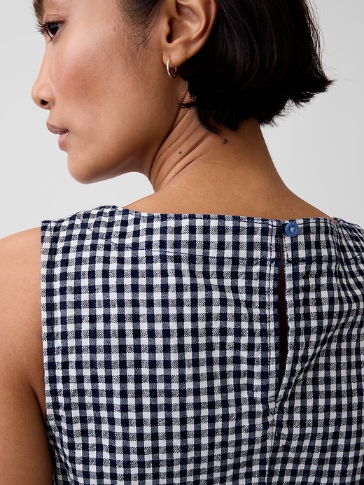 Image number 4 showing, Gingham Denim Shift Mini Dress