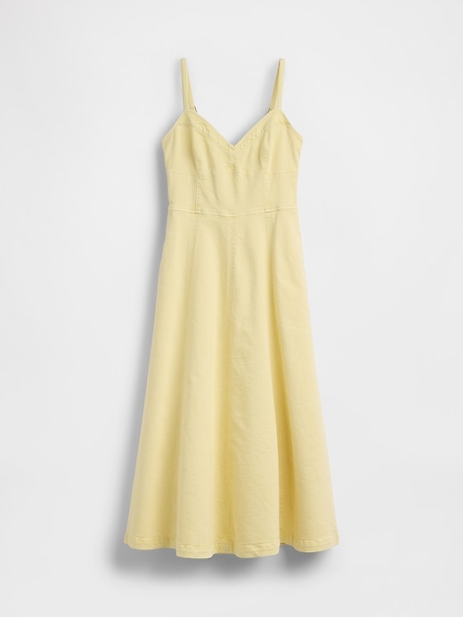 Image number 5 showing, Denim Seamed Corset Maxi Dress