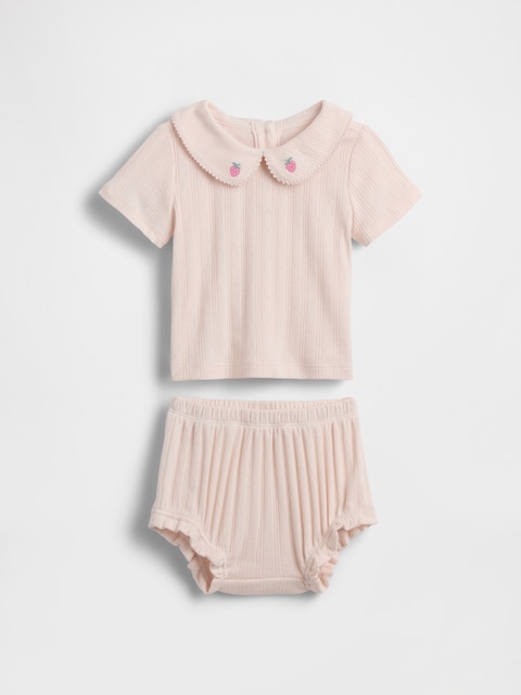 Baby Embroidered Pointelle Outfit Set