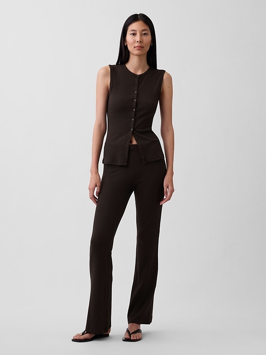 Image number 2 showing, Modern Wide Rib Button-Front Top