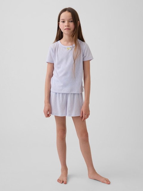Kids Recycled Pointelle PJ Shorts