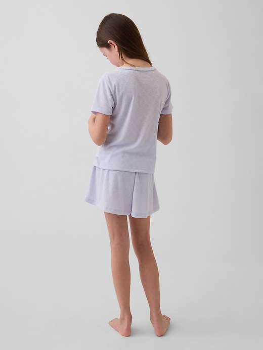 Image number 3 showing, Kids Recycled Pointelle PJ Shorts