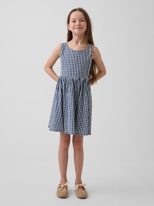 Image number 1 showing, Kids Gingham Denim Dress