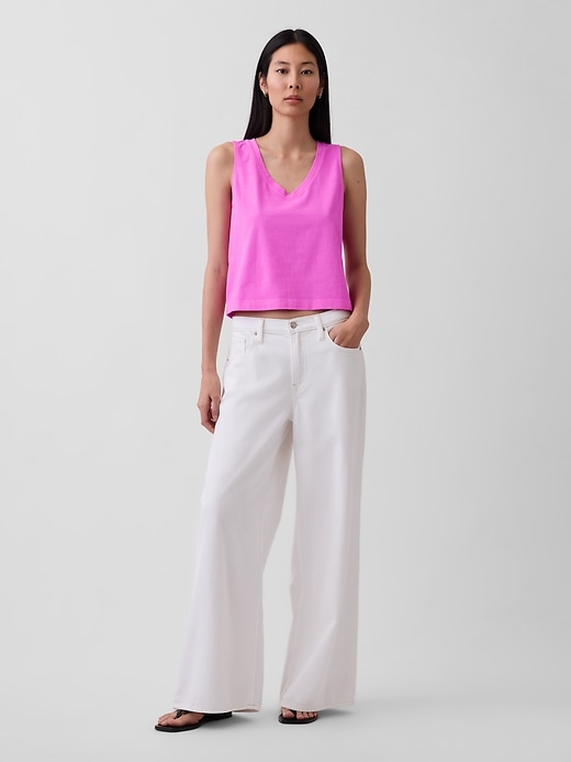 Image number 2 showing, Heavyweight V-Neck Crop Shell Tank Top
