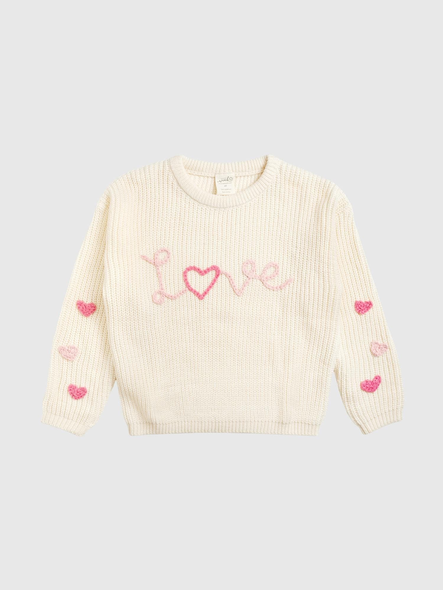Sweet Wink Ditsy Love Valentines Day Knit Sweater