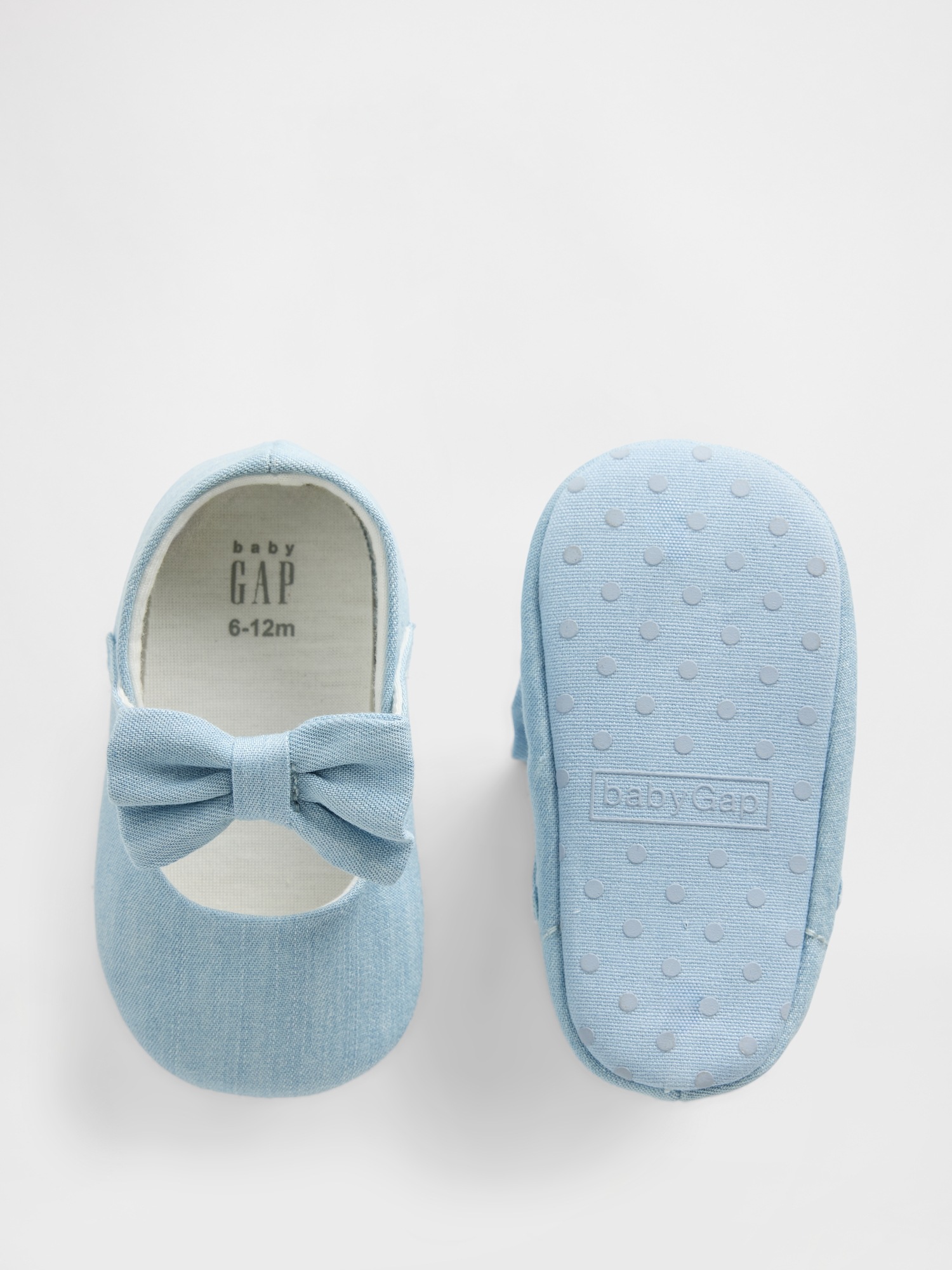 Обувь Gap Denim Bow Mary Jane Shoes для малышей, цвет: Средняя варка — фото 3