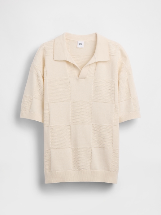 Image number 2 showing, Kids Johnny-Collar Checkered Sweater