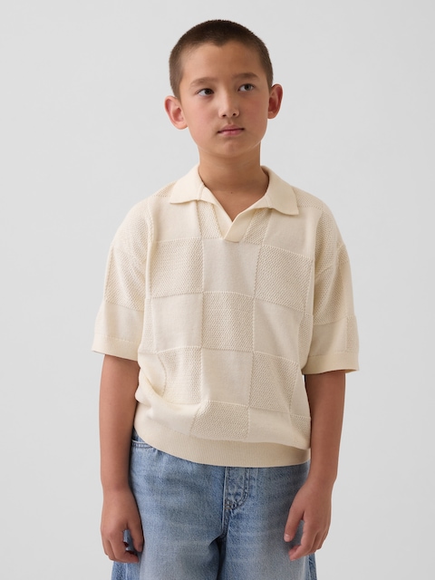 Kids 100% Cotton Checkered Sweater Shirt