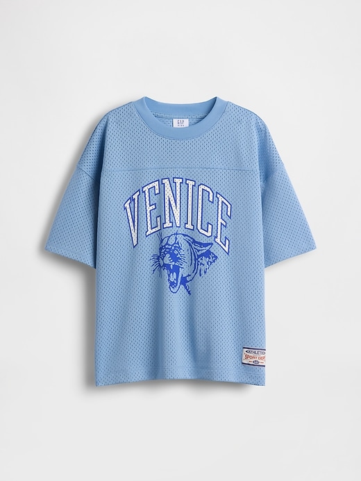 Image number 2 showing, Kids Mesh Oversized Graphic Jersey T-Shirt