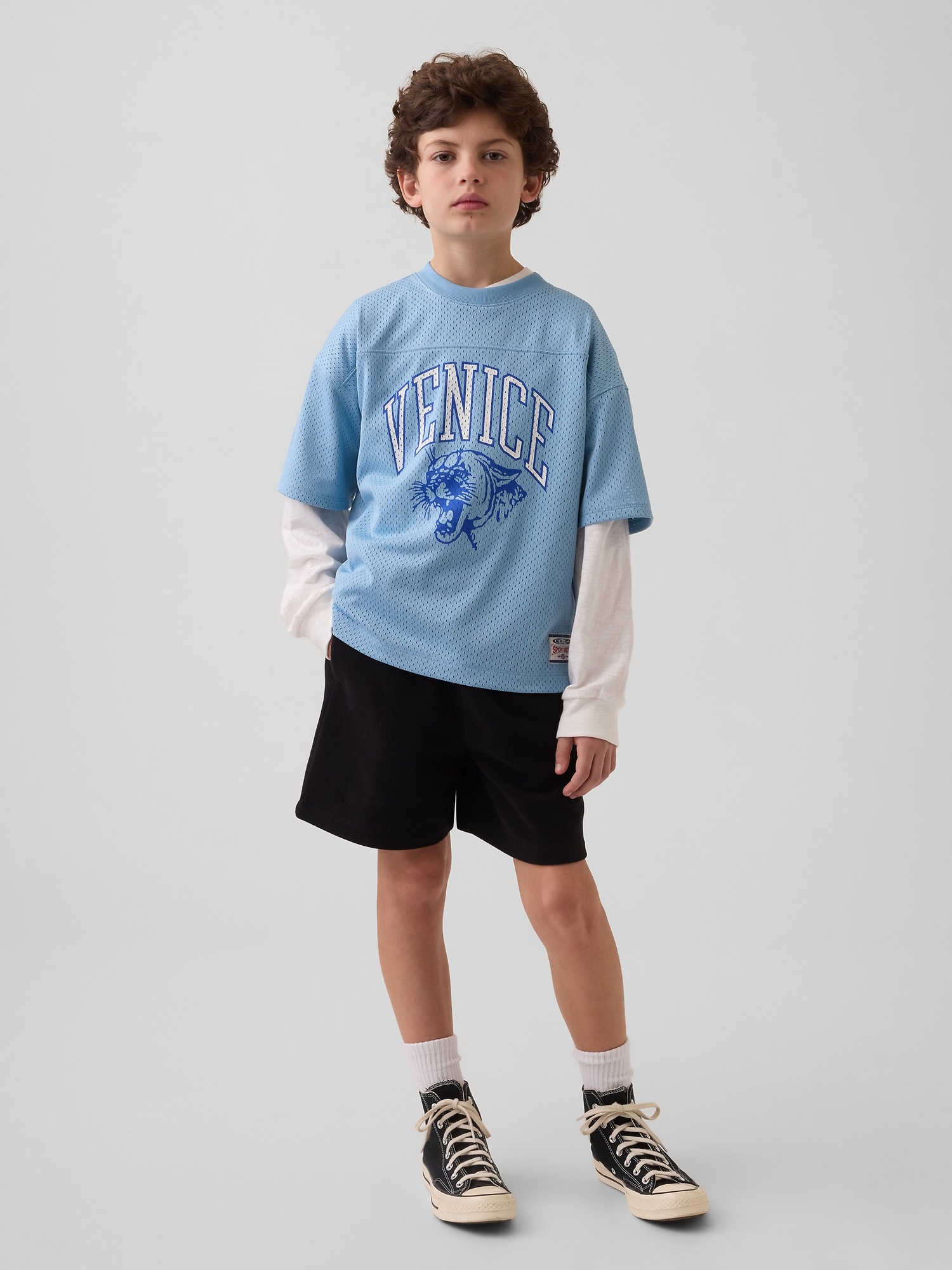 Детские футболки Gap Kids Mesh Oversized Graphic Jersey T-Shirt — фото 3