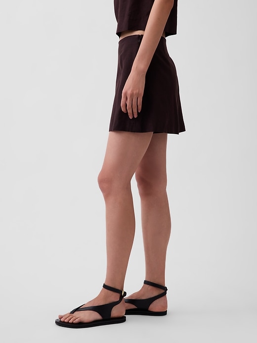 Image number 3 showing, Linen-Blend Mini Skort