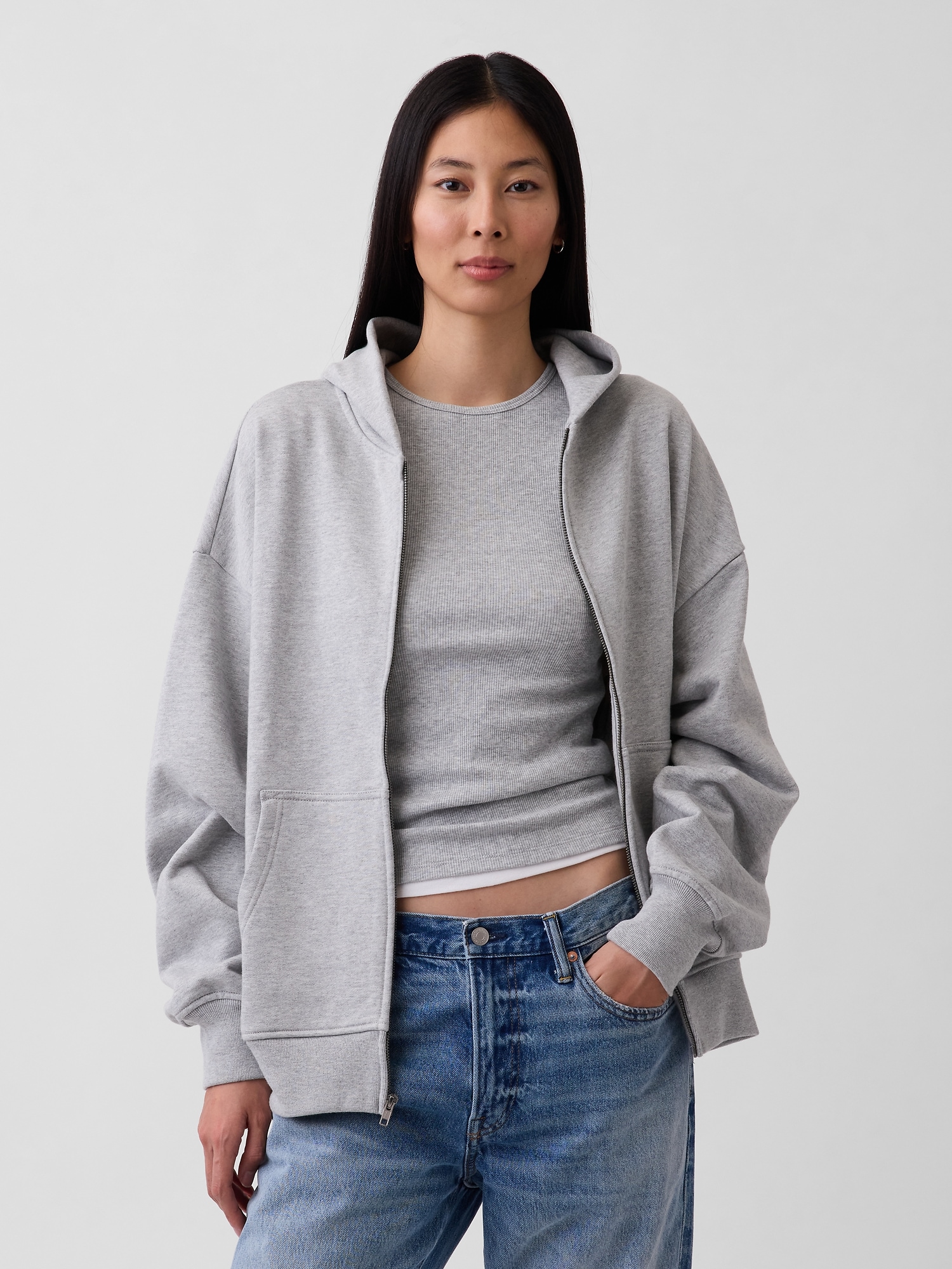 Adult Heavyweight Oversized Zip Hoodie