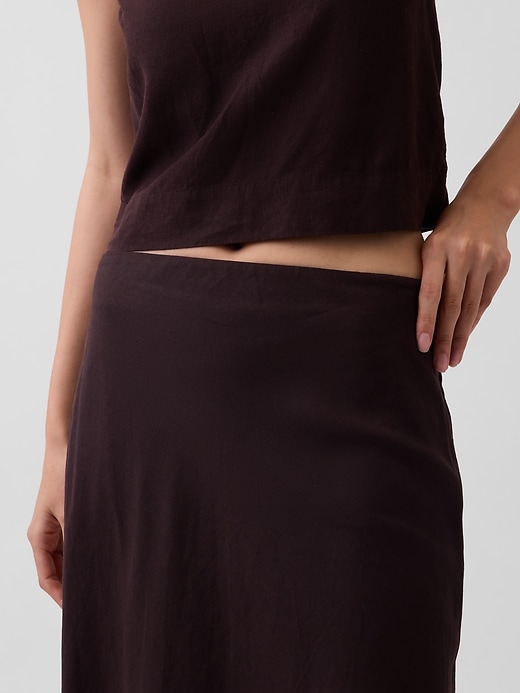 Image number 4 showing, Linen-Blend Maxi Slip Skirt