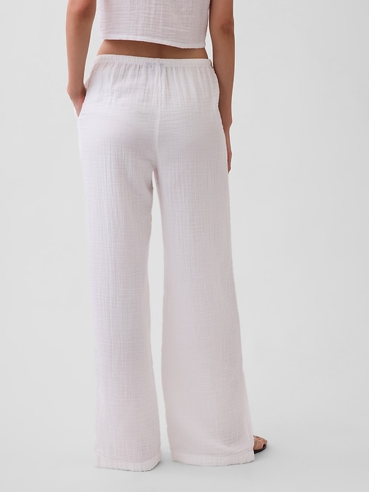 Image number 4 showing, Cotton Gauze Easy Split-Hem Pants