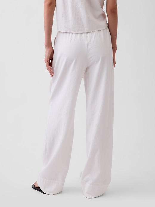 Image number 4 showing, Linen-Blend Relaxed Wide-Leg Pants