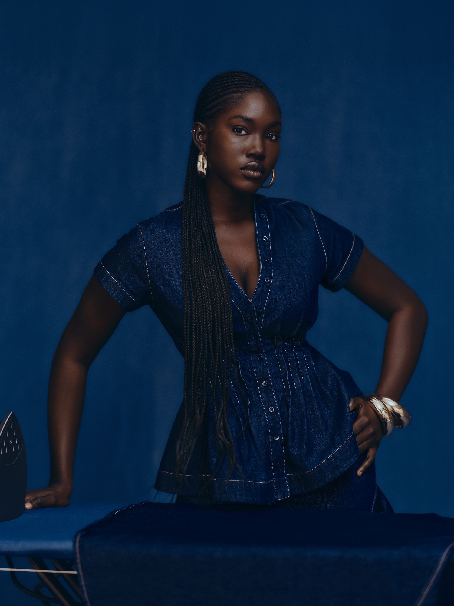 Gap × HFR Denim Peplum Shirt by IGDALYAH